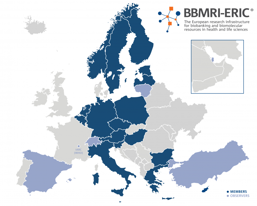 Bbmri Eric map of members and observers