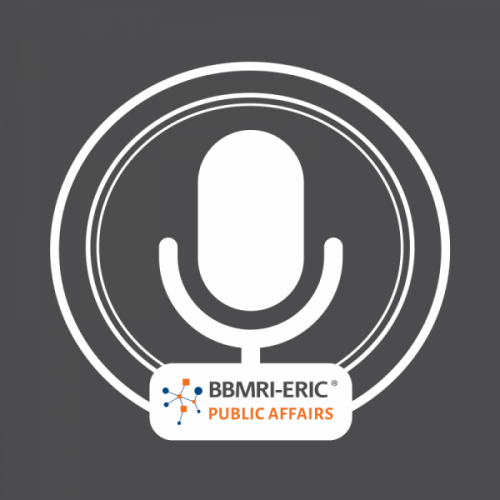 podcast logo of a white microphone on a grey background