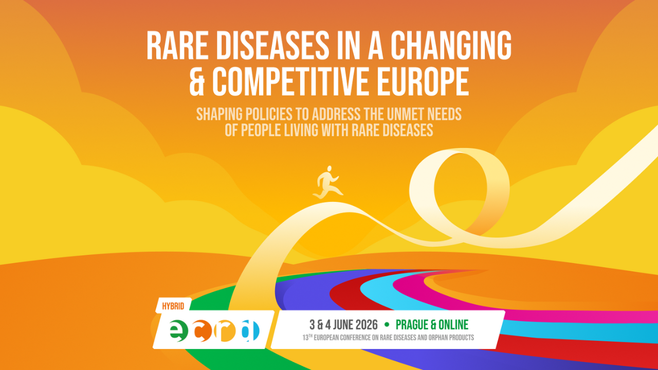 A picture that reads: Rare Diseases in a changing and competitive Europe"