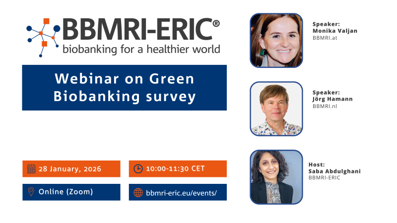 A promo leaflet for a webinar on Green Biobanking survey