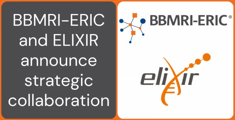 image says "bbmri-eric and elixir announce strategic collaboration" and shows both logos