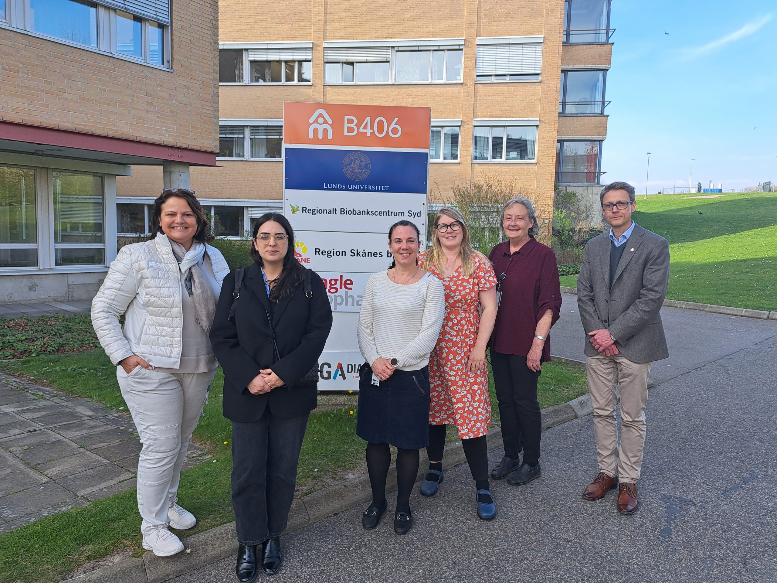 A picture of the Skan biobank team with external auditors