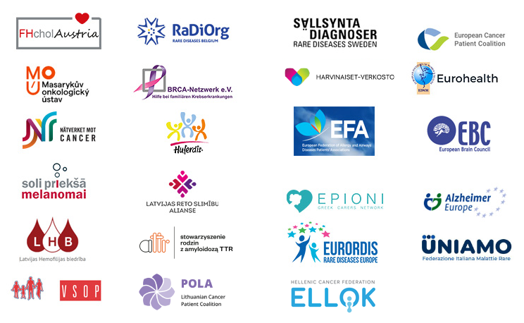 a tile of the patient organisation logos for the bbmri patient pillar