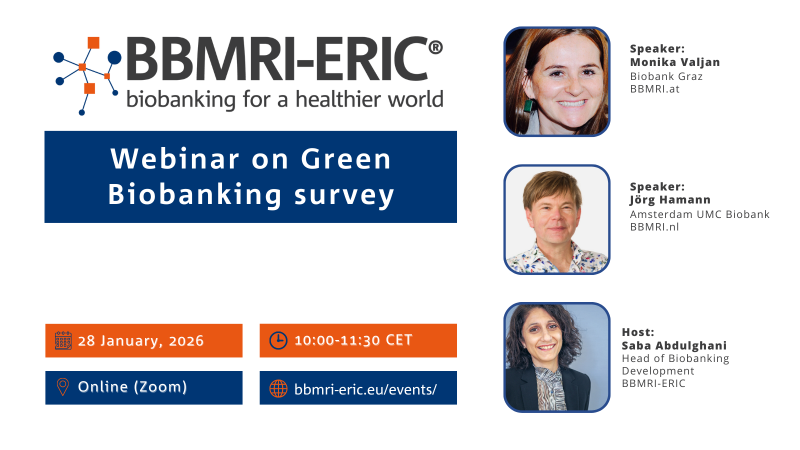 A promo leaflet for a webinar on Green Biobanking survey